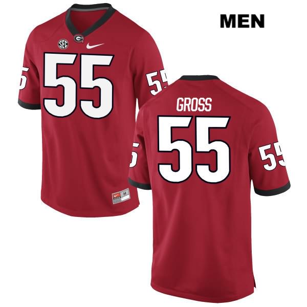 Georgia Bulldogs Men's Jacob Gross #55 NCAA Authentic Red Nike Stitched College Football Jersey AUU6156AI